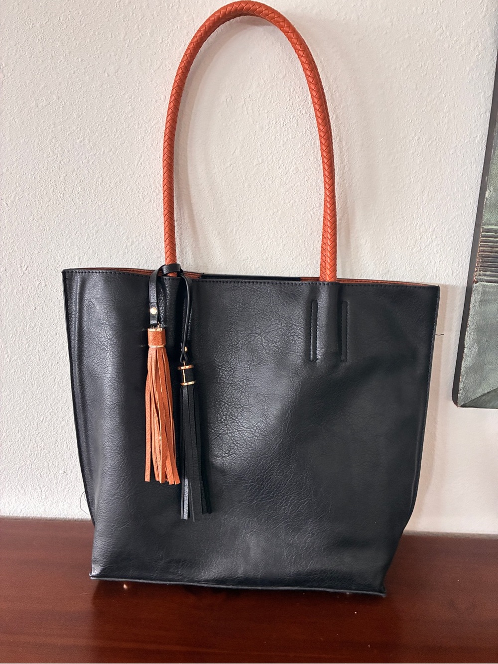 🌟 Chic 2-in-1 Vegan Leather Shoulder Tote Set with Removable Pouch 🌟